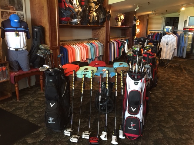 golf merchandise at the pro shop