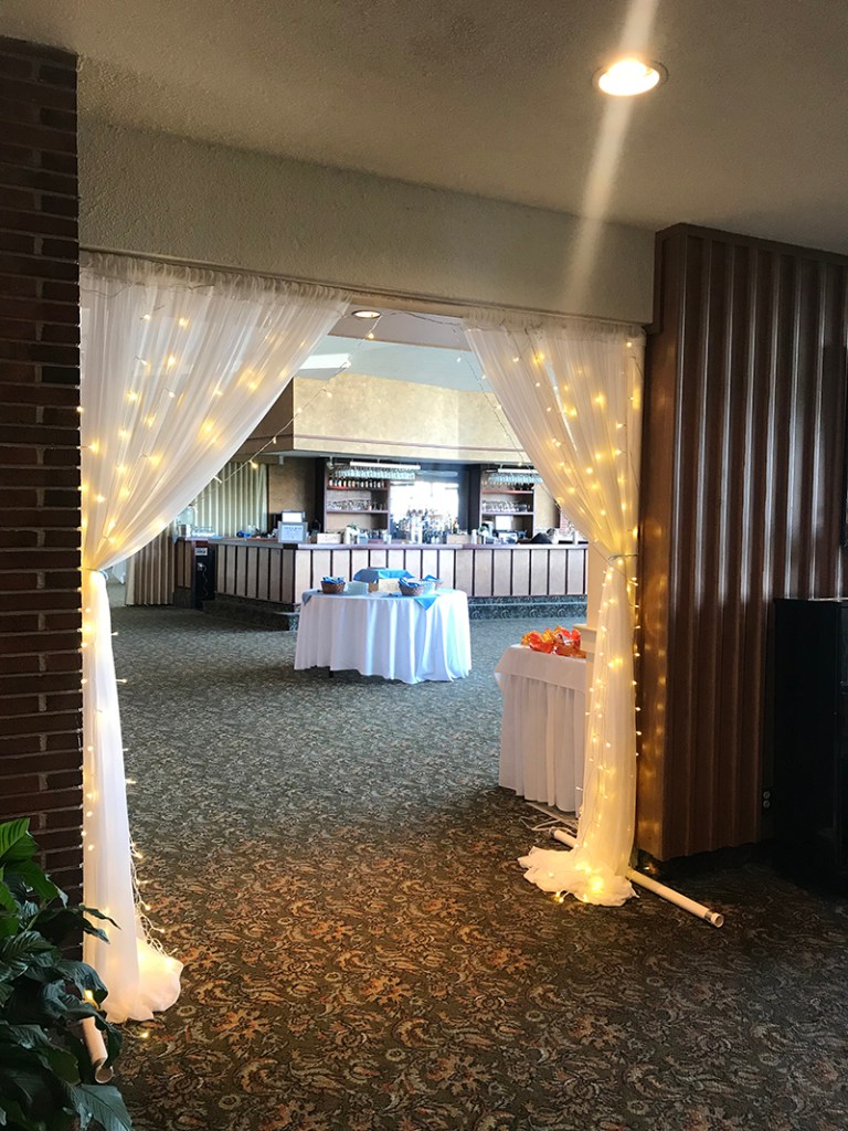 view of banquet room from the hall