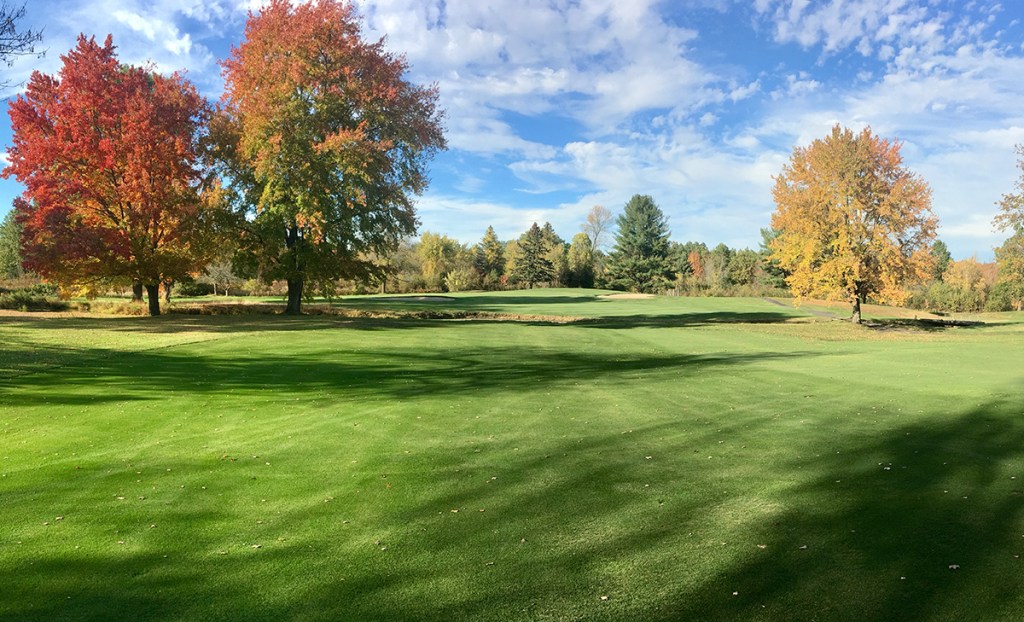 overhead view of the golf course