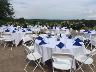 banquet tables set up outdoors