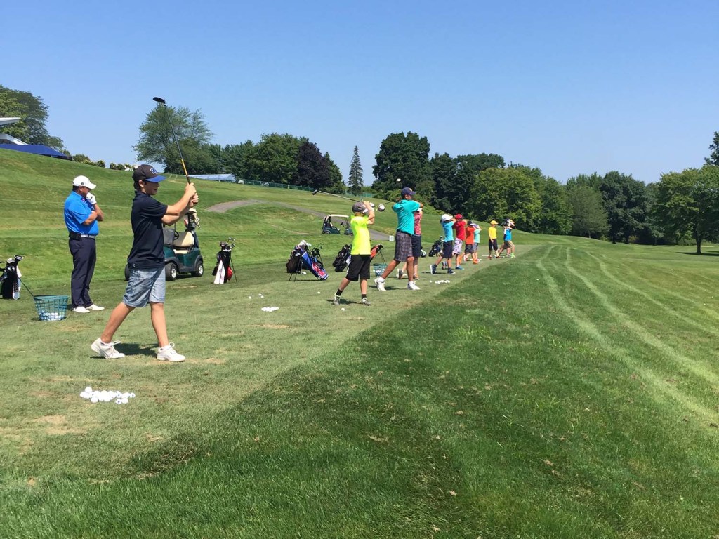 class at the driving range