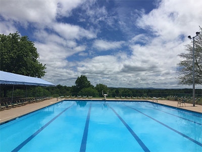 view down the pool